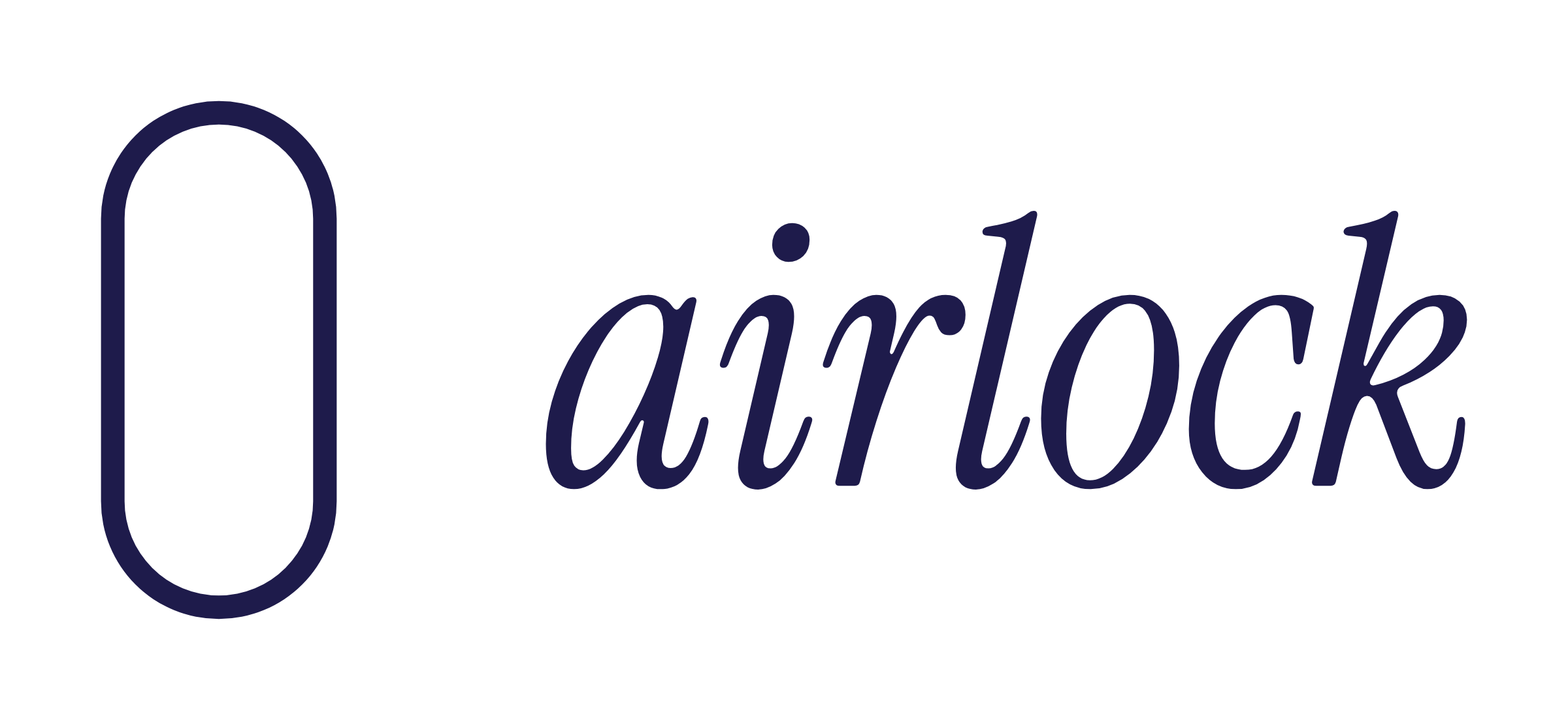 airlock logo in a single dark ink, for print and one-colour use