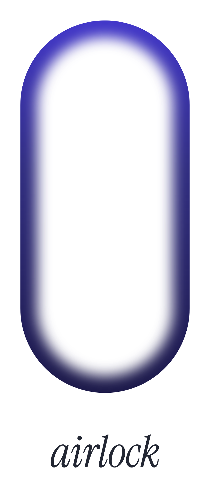 airlock logo stacked: the pill mark above the airlock wordmark, for light backgrounds